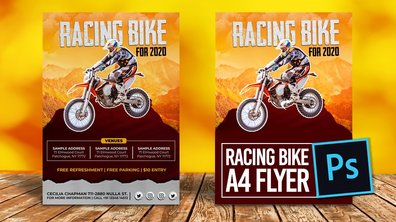 MODERN RACING BIKE FLYER IN PHOTOSHOP | THINKS GRAPHICS