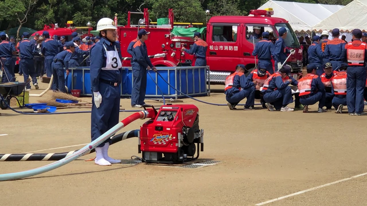 2019年 松山市消防団 正岡分団 小型ポンプ操法 （3番員メイン）