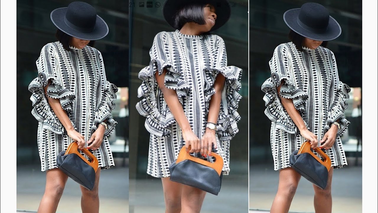 How to cut and sew an A-line dress with Frilly Curved Sleeves