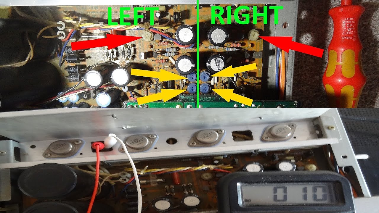 Sansui au 317 Amplifier DC Bias & DC Offset Adjustments