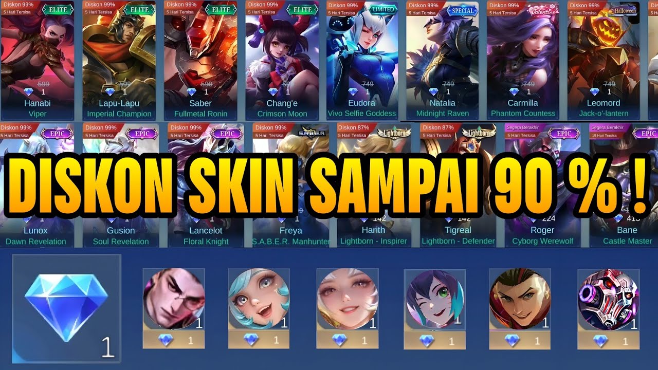 DISKON SELURUH SKIN DI EVENT PROMO DIAMOND MLBB 2026 ! EVENT SKIN 1 DIAMOND ML 2026 ! DISKON SKIN ML