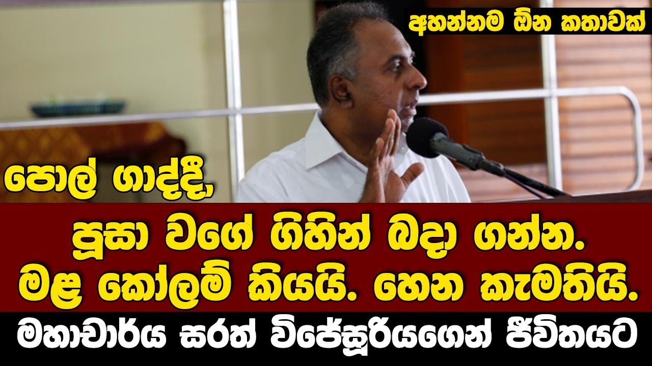 පොල්ගාද්දී පූසාවගේ ගිහින් බදාගන්න.මළකෝලම් කියයි.හෙන කැමතී-මහාචාර්ය සරත් විජේසූරියගෙන් ජීවිතයට