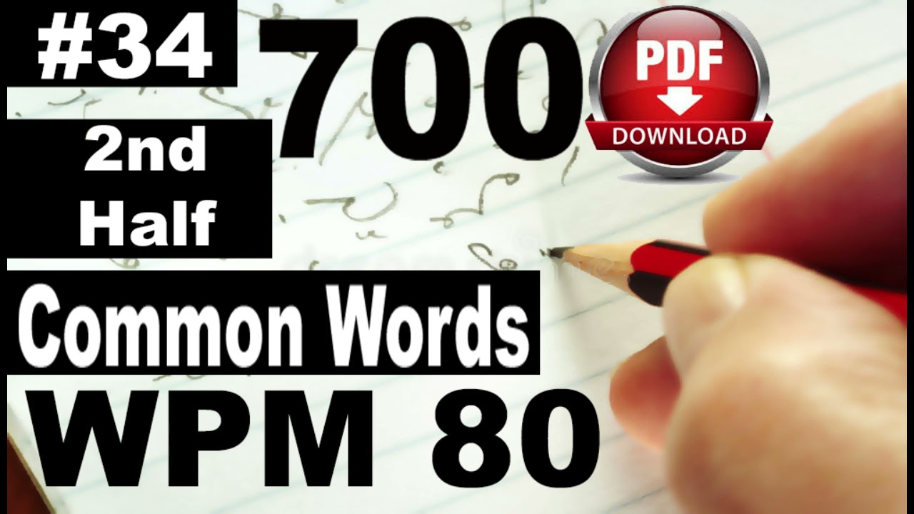 700 Common Words I Exercise No.34 2nd Half I I Speed 80 I Pitman Shorthand | #farooqstenographer