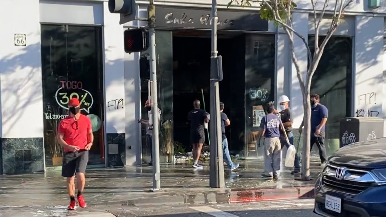 Sake House Fire Aftermath Santa Monica Black Lives Matter Protests / Riots