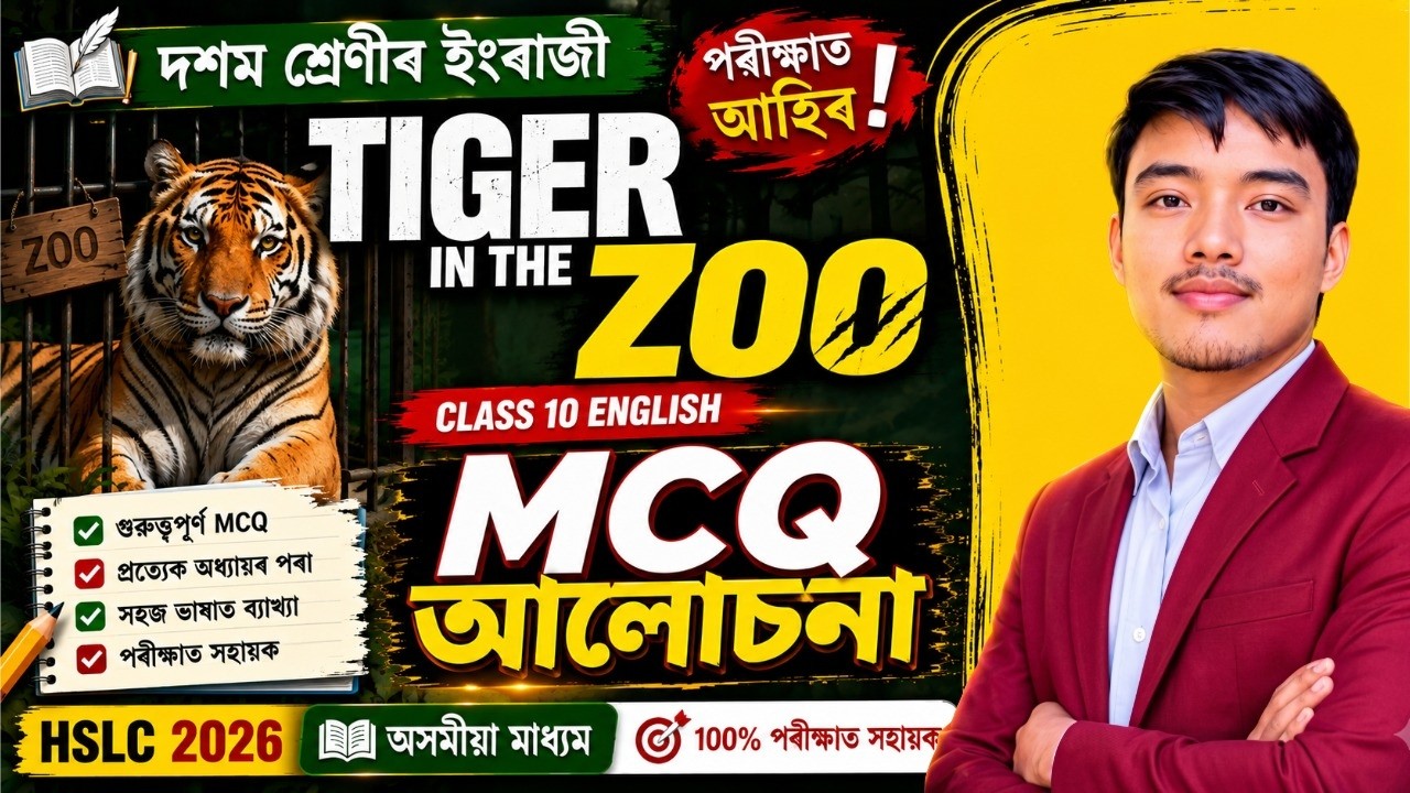 Tiger in the Zoo Question Answer | SEBA Class 10 English MCQ | Assamese Medium | HSLC Exam 2025