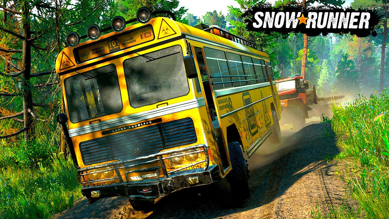 Resgatei um CAMINHÃO com um BUSÃO OFFROAD! - SnowRunner In The Village #9