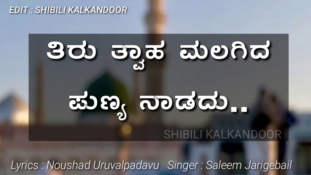 Thiru Thwaha Malagida | Kannada Meelad Song 2k19 | Kannada Madh Song with Lyrics | WhatsApp status