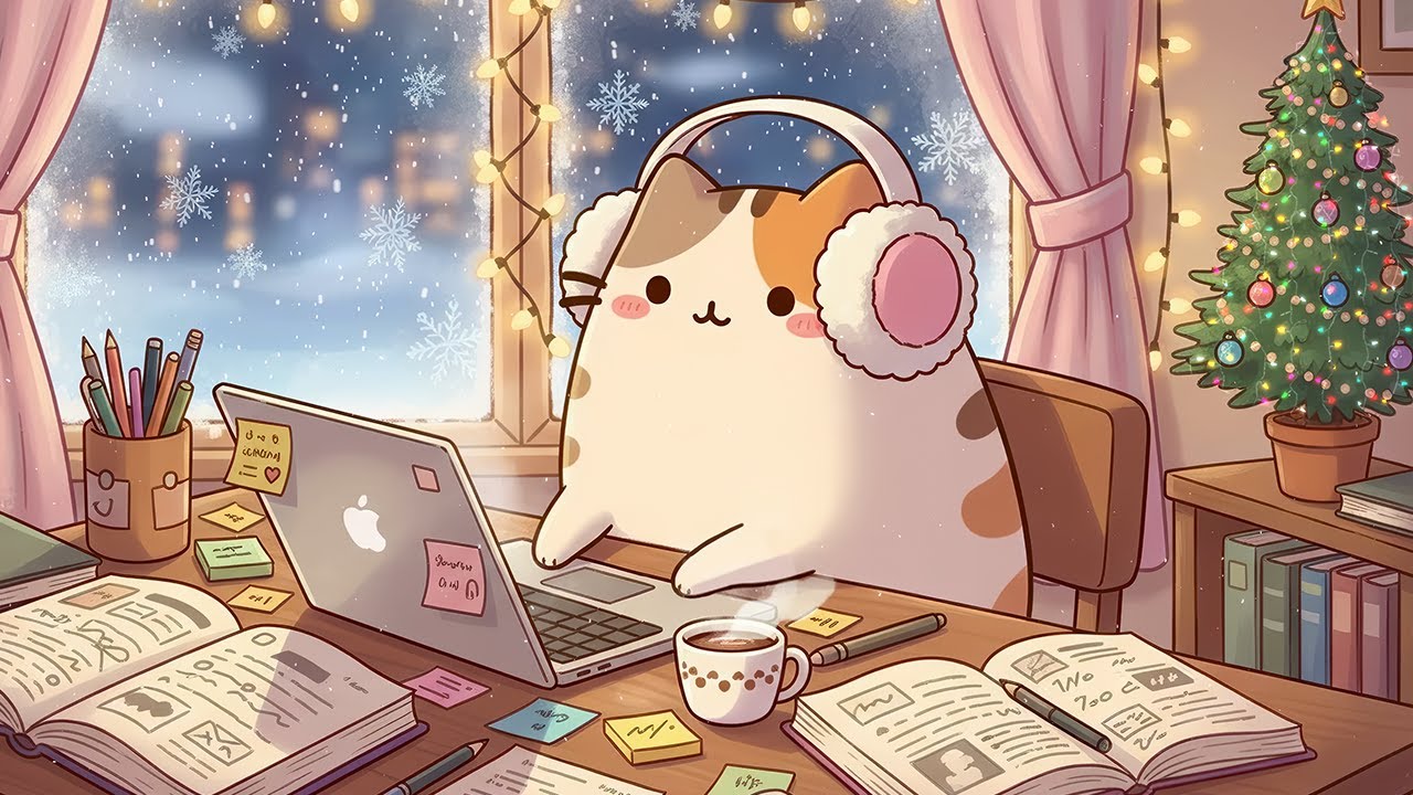 Cat's Winter Study Session 📚 Lofi Music For Study, Work ❄️ Calm Lofi for Focus & Relaxation