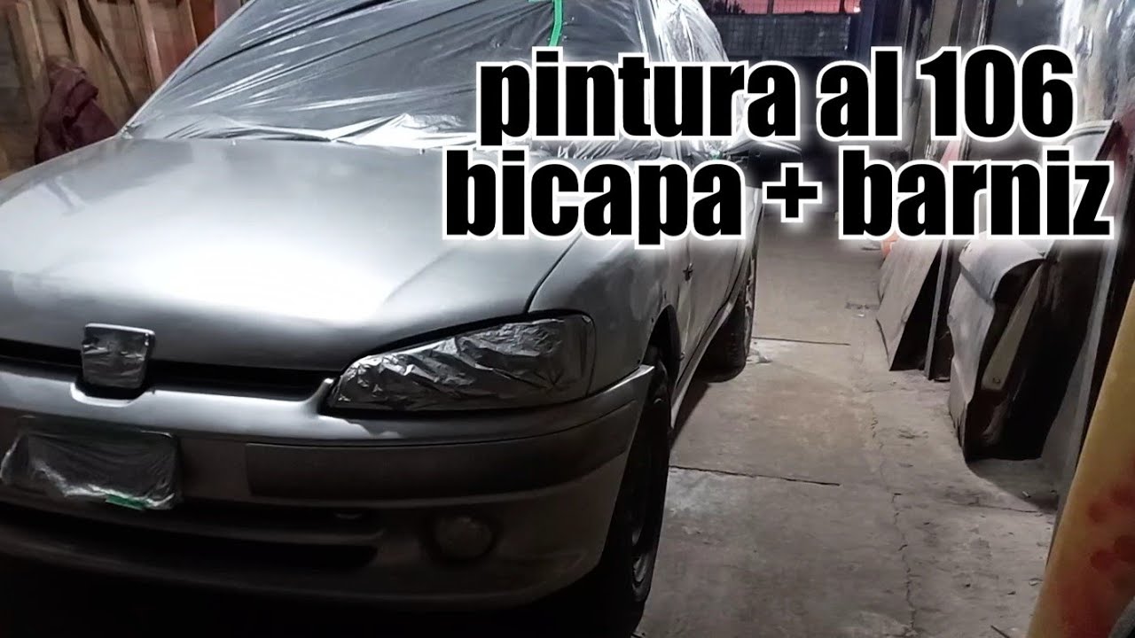 COMO PINTAR COLOR PLATA Y  APLICAR BARNIZ peugeot 106