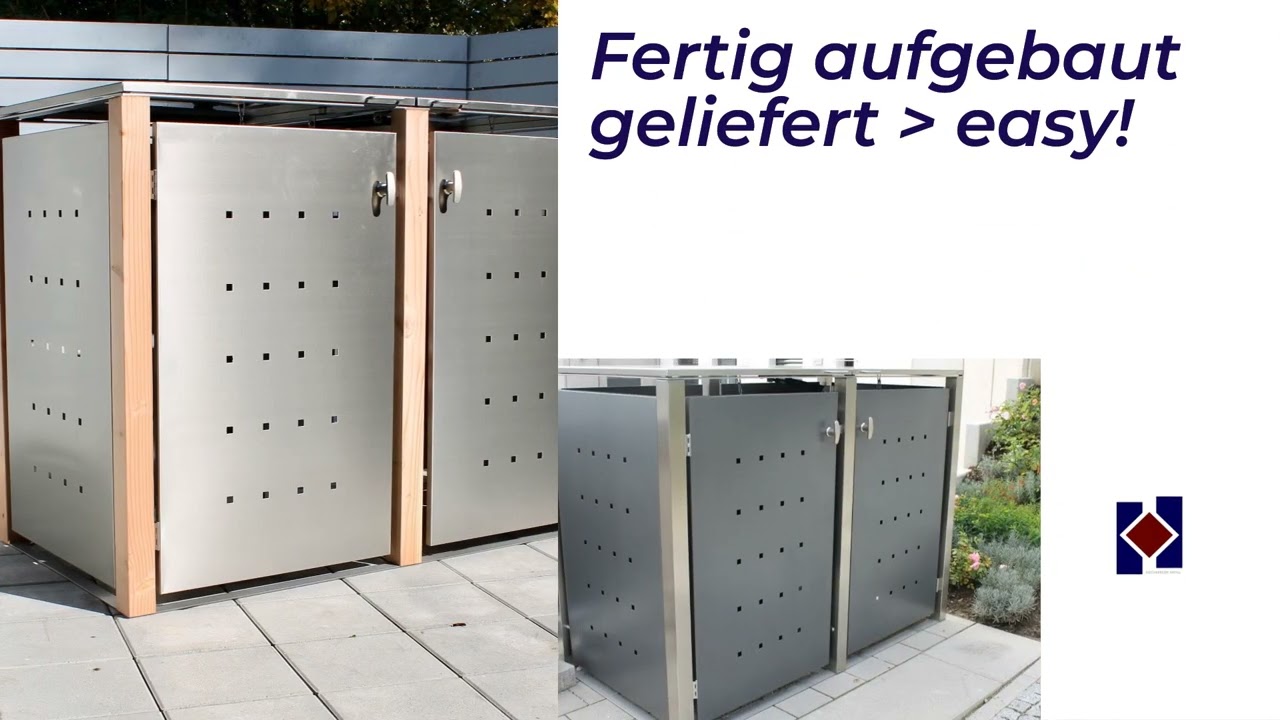 Mülltonnenbox Kirchberger Metall - Edelstahl, Holz - made in Germany!