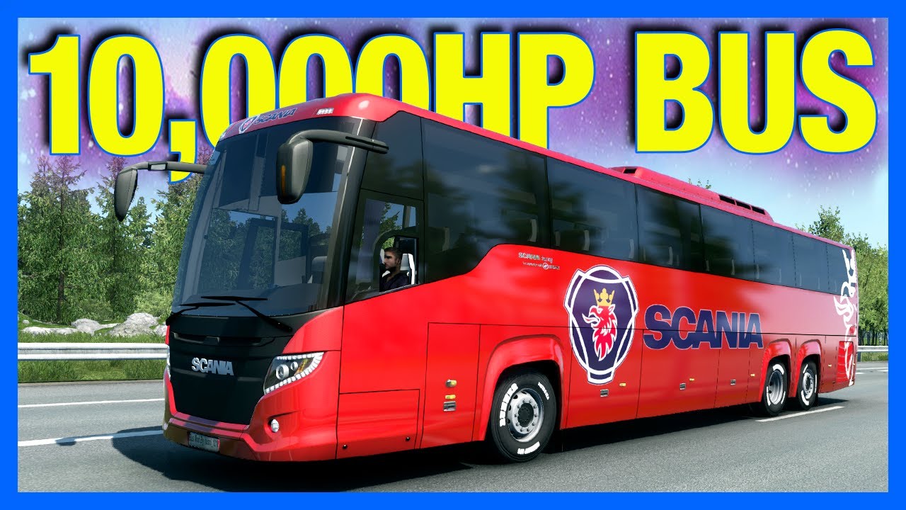 Разбитие автобуса мощностью 10 000 лошадиных сил в Euro Truck Simulator 2