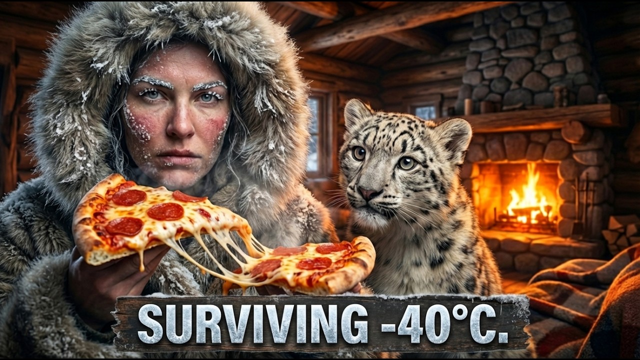 Surviving the Arctic Sharing a Pizza with a Wild Snow Leopard? ❄️🍕