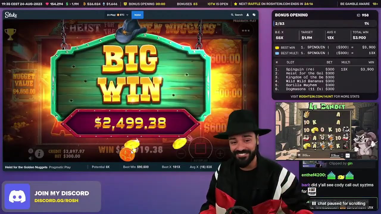 Roshtein's Bonus Opening - 958 - August 24, 2023