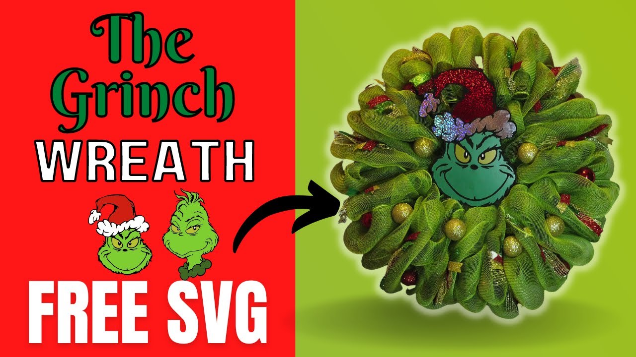 Easy Grinch Mesh Wreath with Cricut Maker | Grinch Christmas DIY