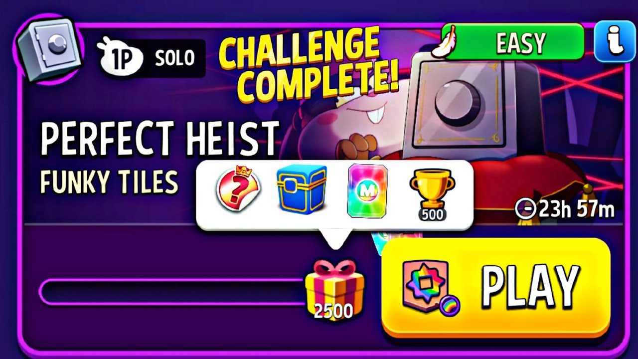 Funky tiles rainbow perfect heist solo challenge match masters today gameplay