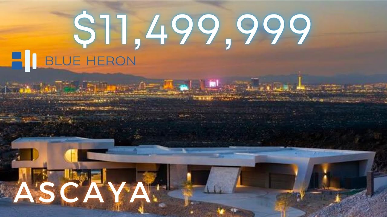 Ultra Modern $11.5M Luxury Custom Blue Heron Home for Sale in Ascaya with Strip Views and Pool