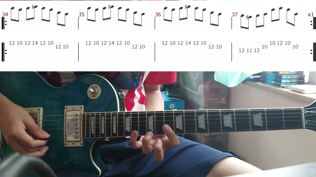 【エレキTAB譜】セプテンバーさん ギター 弾いてみた。September-san RADWIMPS guitar cover on screen TAB