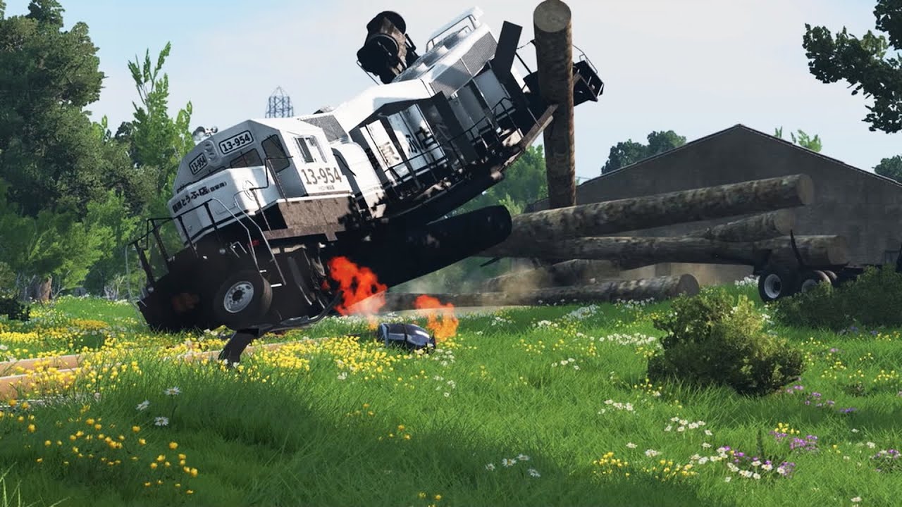BeamNG Realistic Train crash compilation | Slow motion crashes | Part 1