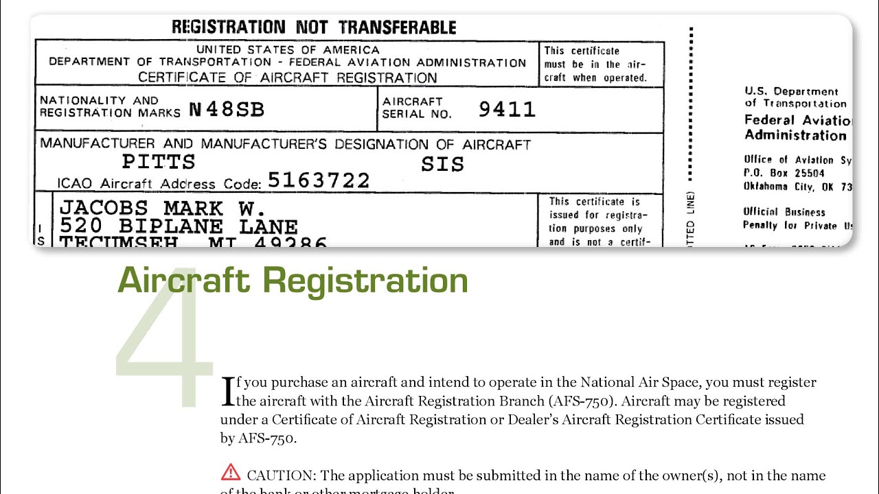 Chapter 4 Aircraft registration | Plane Sense General Aviation Information (FAA-H-8083-19a)