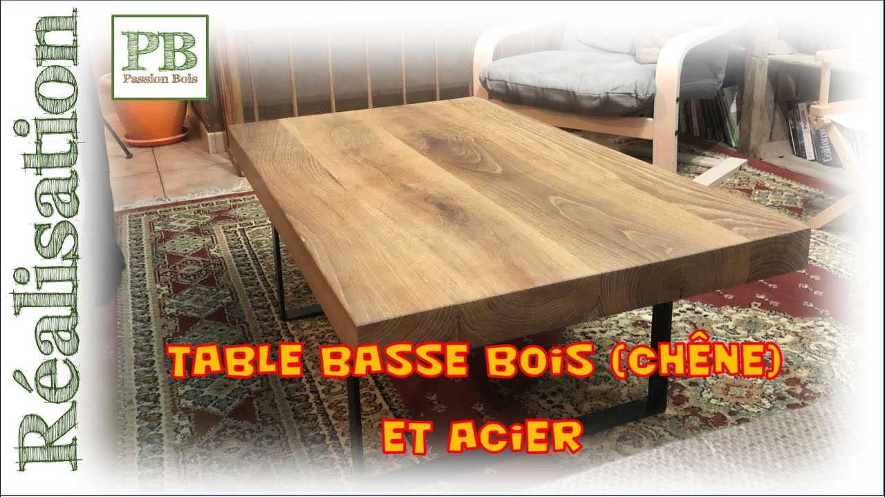 Table basse acier et bois (chêne) // steel and wood coffee table (DIY)