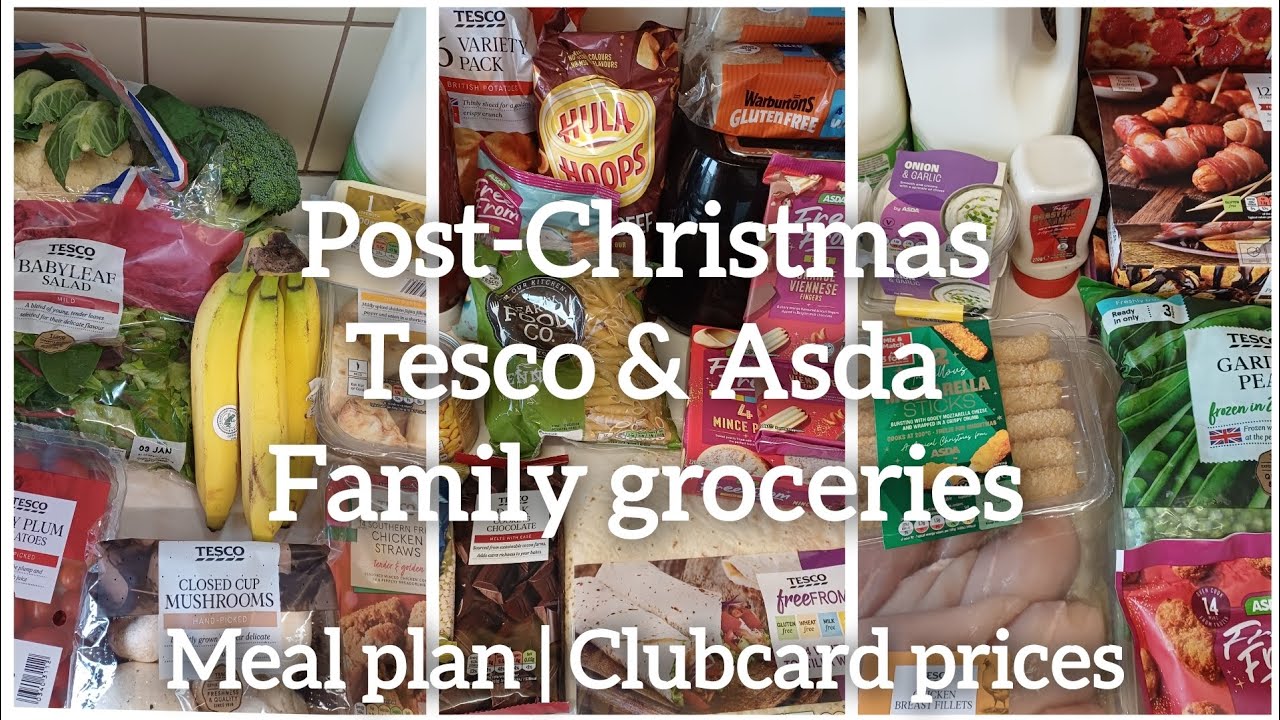Tesco click & collect weekly family food shop | + a few things from Asda