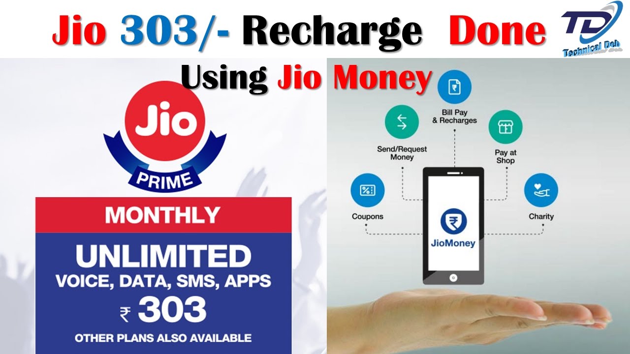 Jio 303/- Recharge Has Been  Done  Using Jio Money