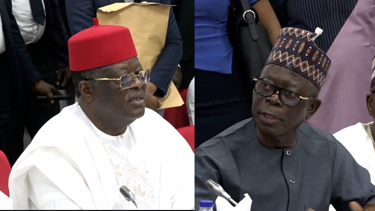 'Watch how you talk to me Dave Umahi warns Adams Oshiomole before senate