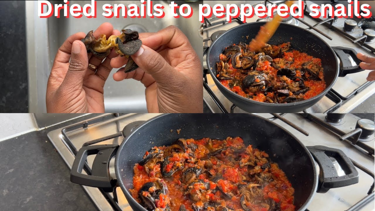 DRIED SNAILS INTO SOFT PEPPERED SNAILS(dehydrated snails)
