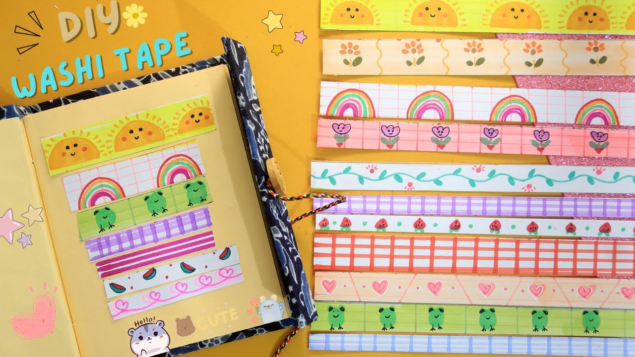 DIY washi tape No double-sided tape 😱 | How to make washi tape at home |Sana Artistry 🌈