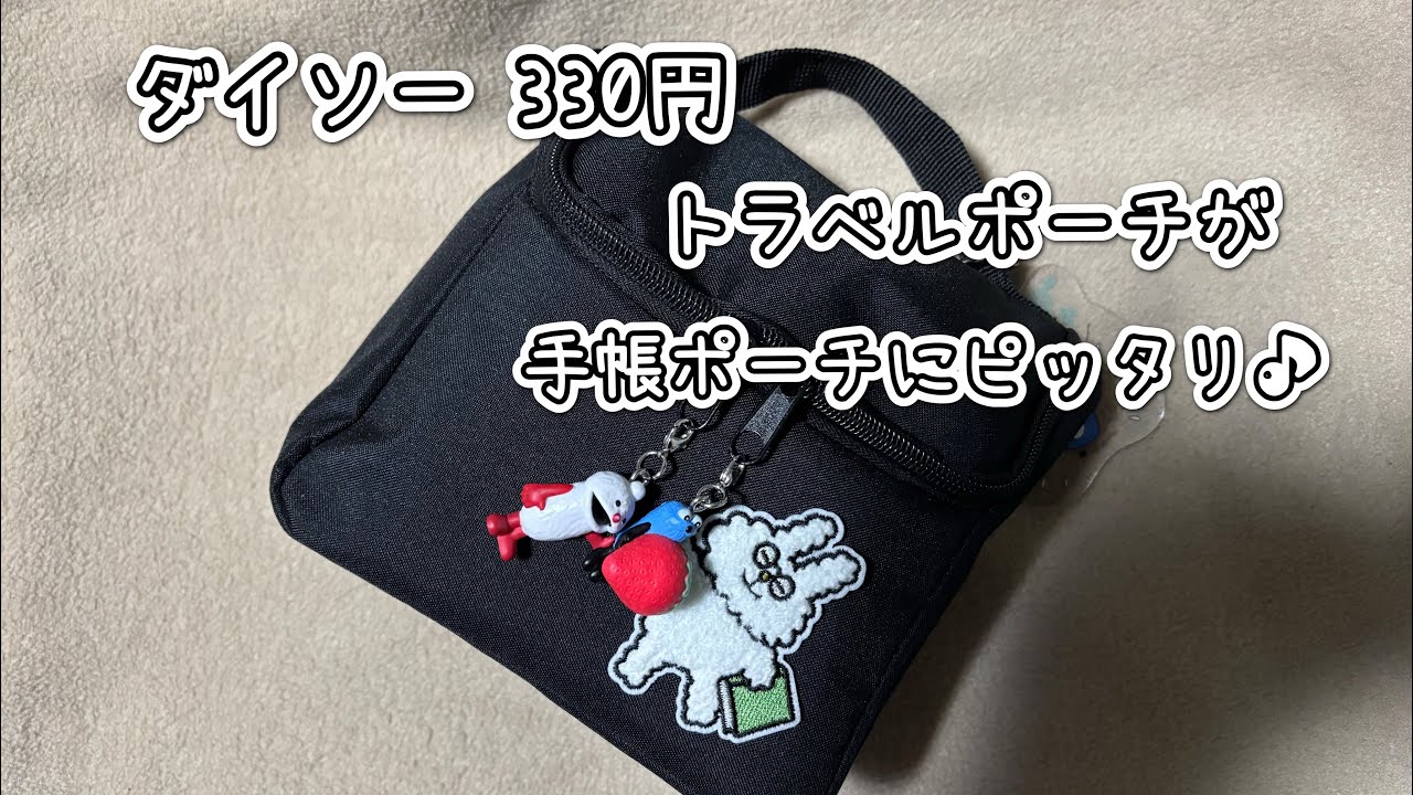 ダイソーのトラベルポーチを手帳ポーチに