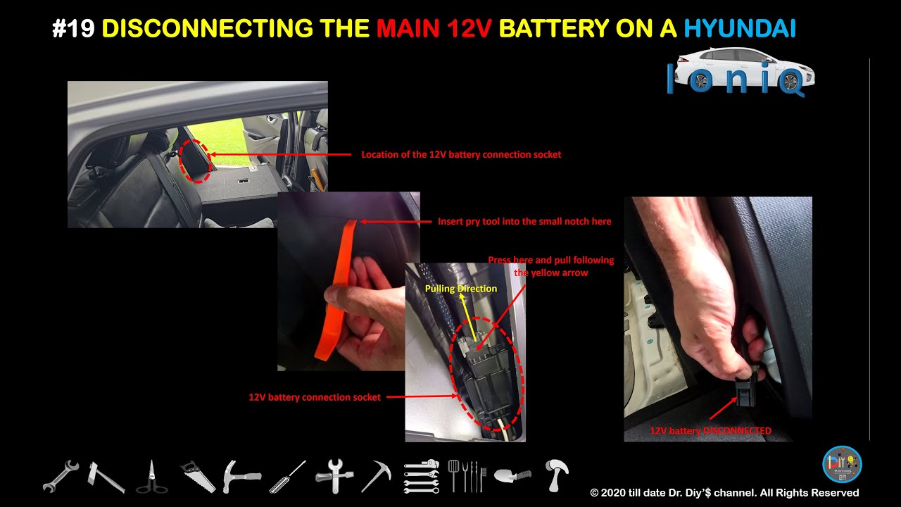 #19 Disconnecting the main 12V battery on a Hyundai Ioniq #motivation #hyundai #diy #fyp #korea