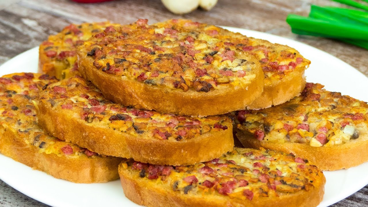 Smakować lepiej niż pizza mogą tylko gorące kanapki z pieczarkami i szynką! | Smaczny.TV