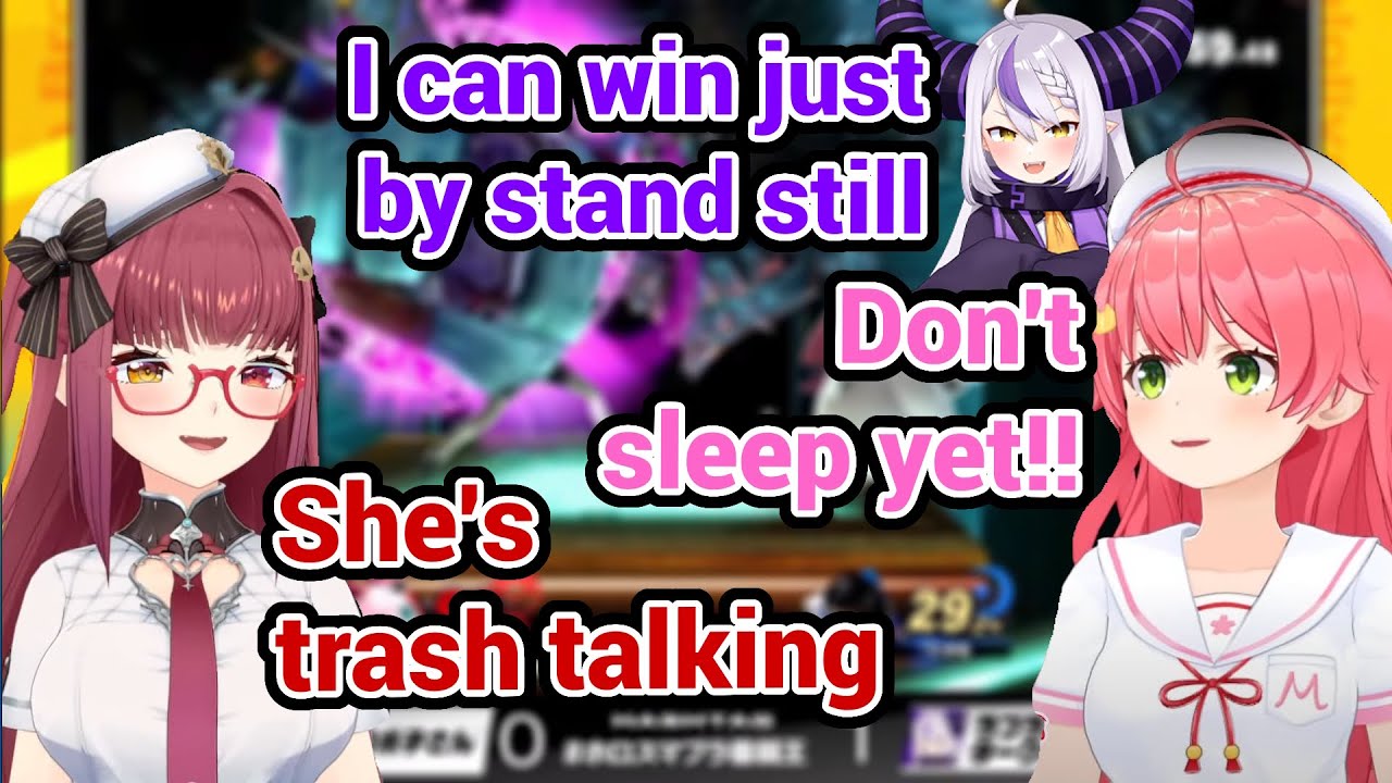 Laplus is Really Pro at Trash Talking and Taunting in Hololive Smash Bros with Miko Marine Calli!!!