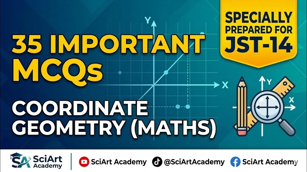 35 Important MCQs – Coordinate Geometry (Maths)||Specially Prepared For JST-14||SciArt Academy