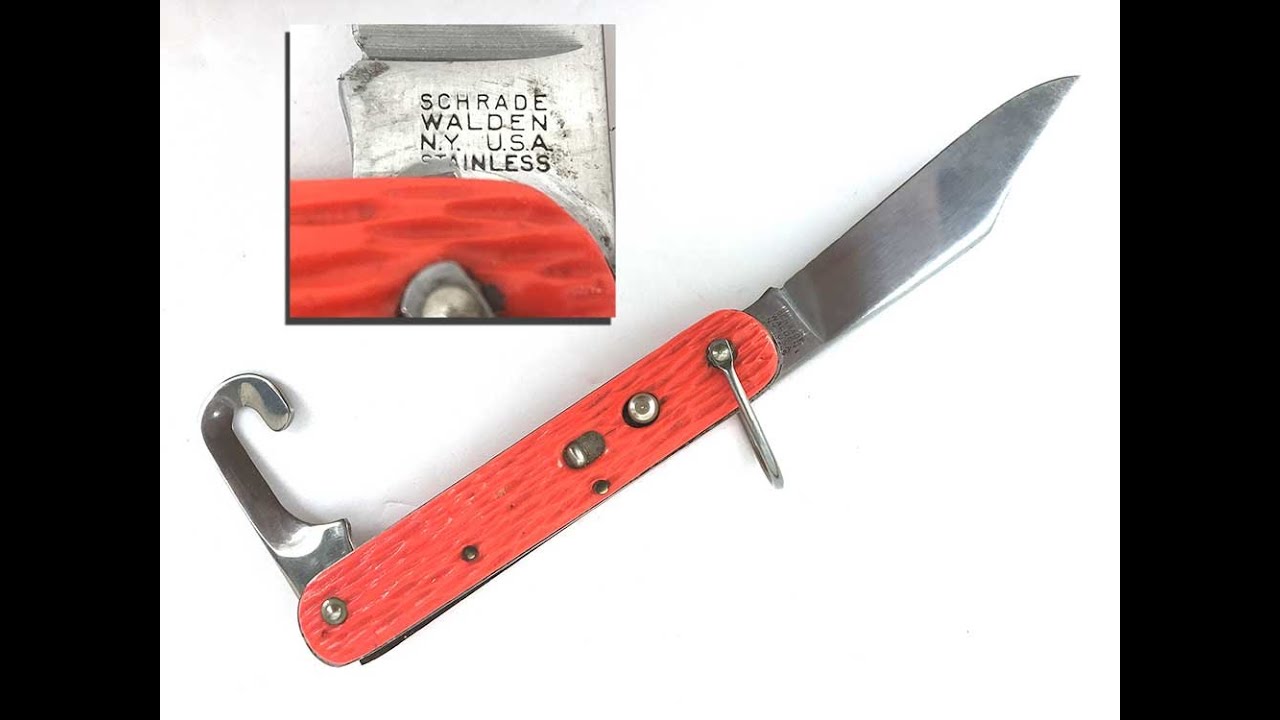 Schrade Walden MC1 Parachutist's Snap Blade Knife MIL-K-10043 Hook Blade Shroud Cutter