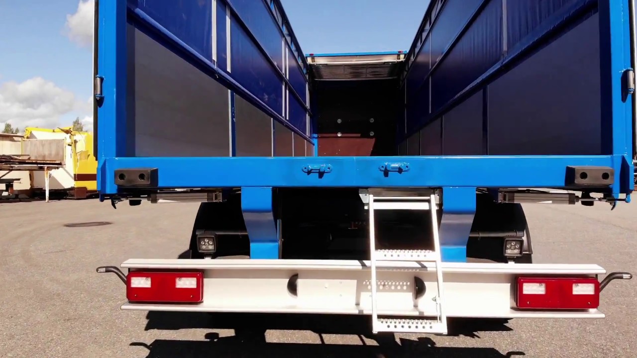 Nostokapelliperävaunu / Uplift curtain trailer with sliding roof.
