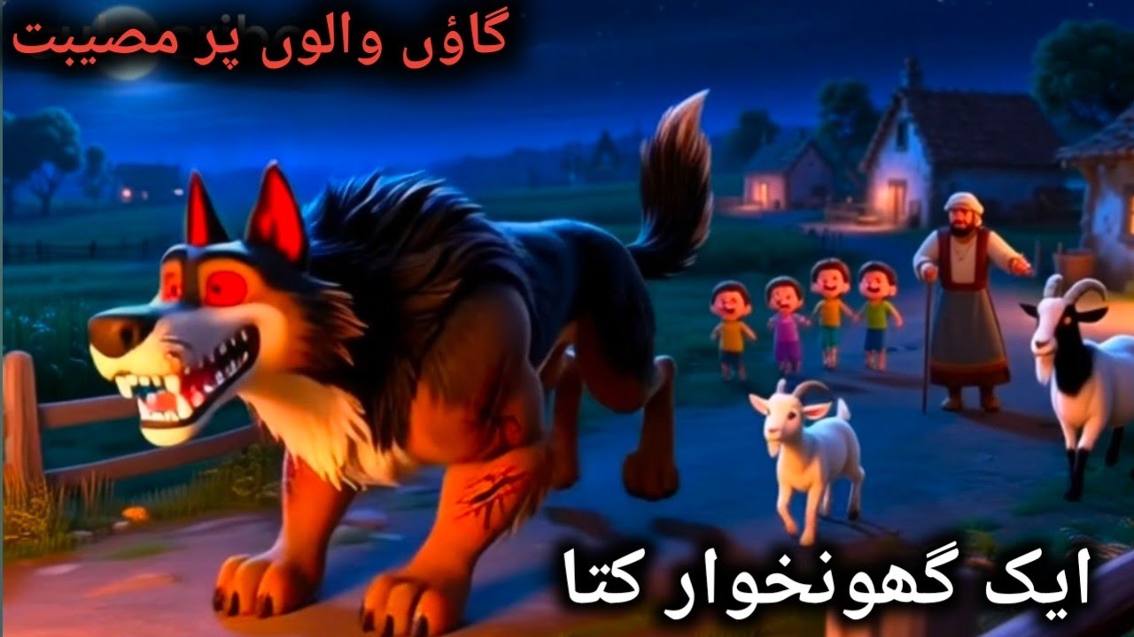 ایک خوفناک کہانی – گاؤں اور خونخوار کتا|dog story cartoon|