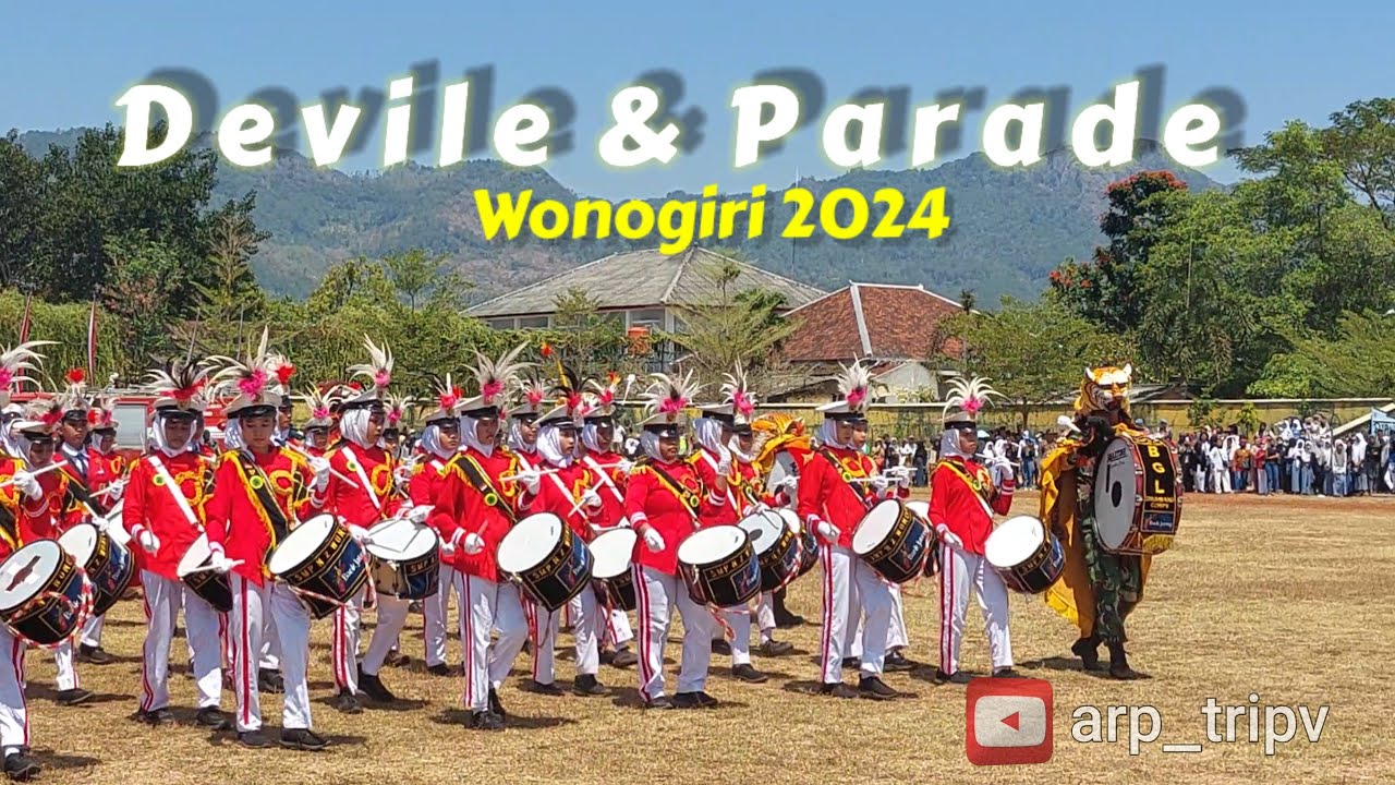 Aksi Terbaik Drumband SMPN 2 & 3 Wonogiri Iringi Devile Parade  Wonogiri 2024