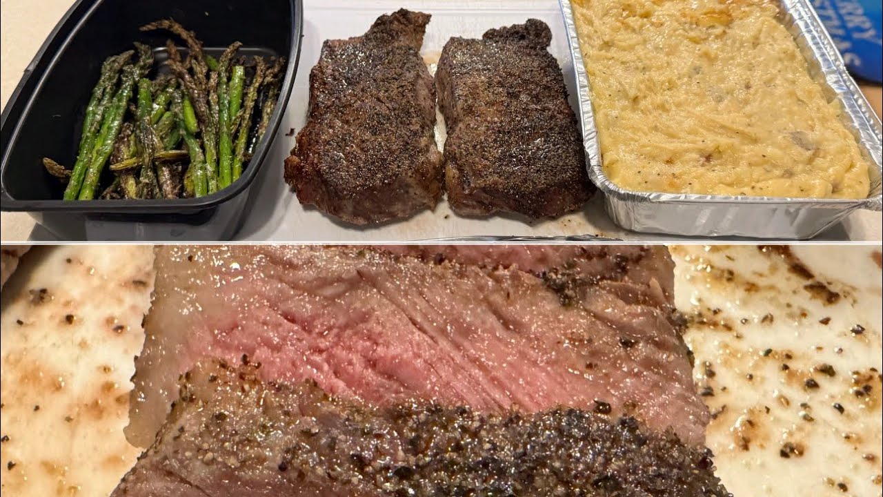 Steak, Mashed Potatoes & Asparagus in the Ninja Foodi