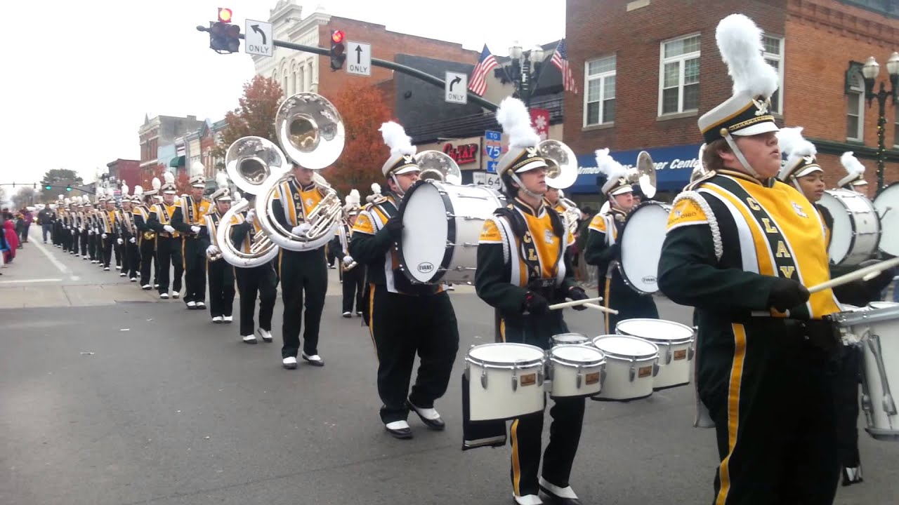 Clay High School Marching Band holiday parade 2015