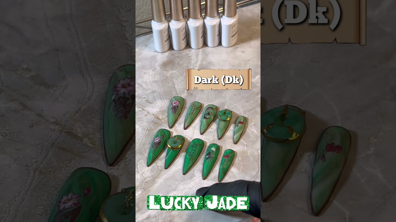 Lucky Jade LtDk nail set 