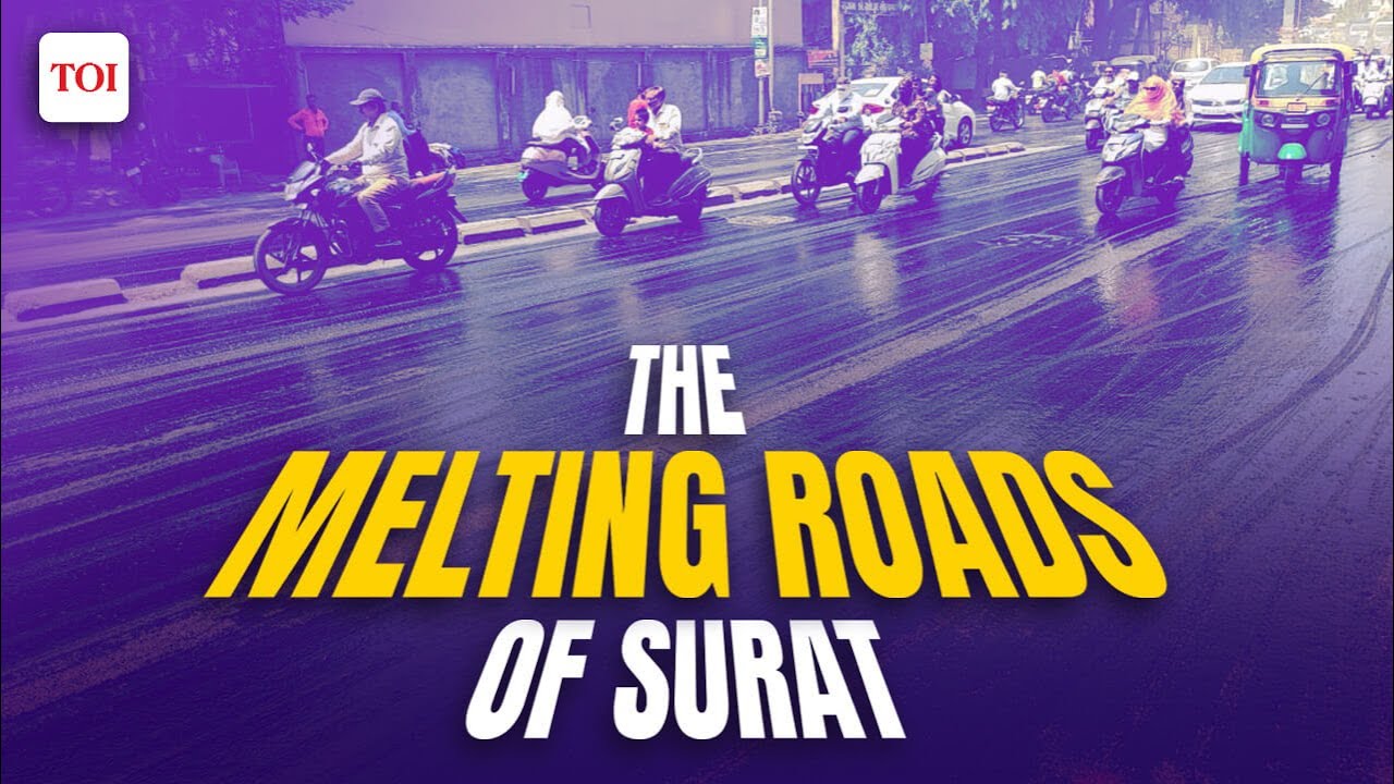 Viral video: Roads melt in Surat amid rising temperature | commuters stuck  | Caught on camera