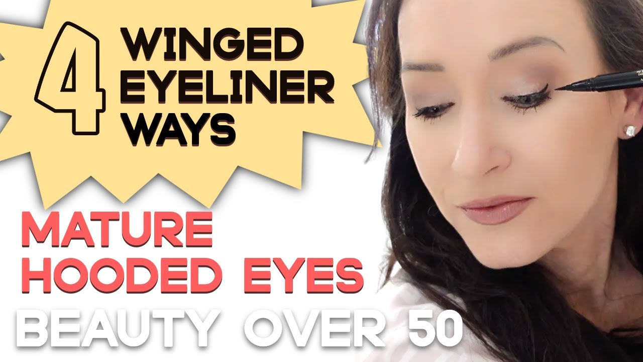 4 WAYS to Do WINGED EYELINER on Mature Hooded Eyes (One Method NEVER Fails!)