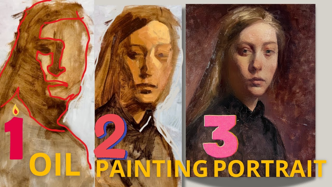 From a Very fast Sketch to complete Portrait in oil
