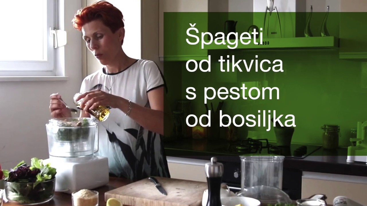 Recept za sirovi veganski ručak: špageti od tikvica s pestom od bosiljka