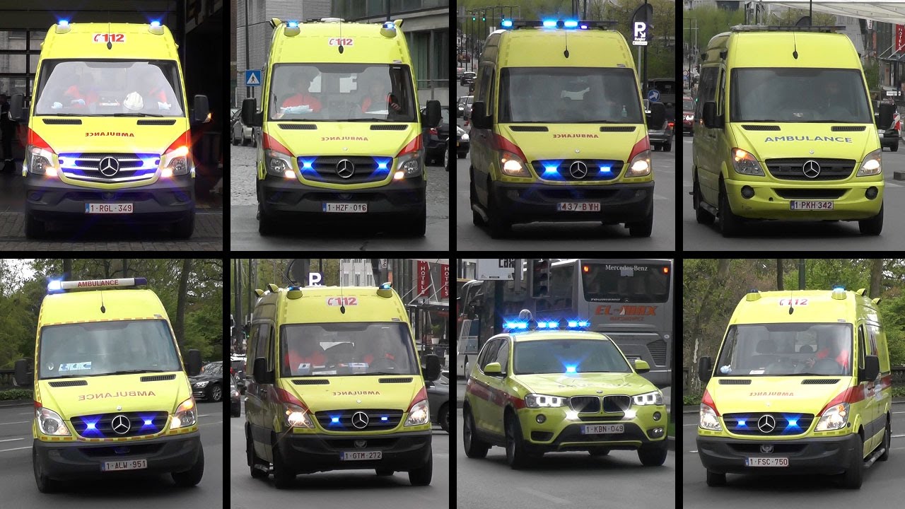 [Drie toon sirene] Ambulances met spoed in Brussel