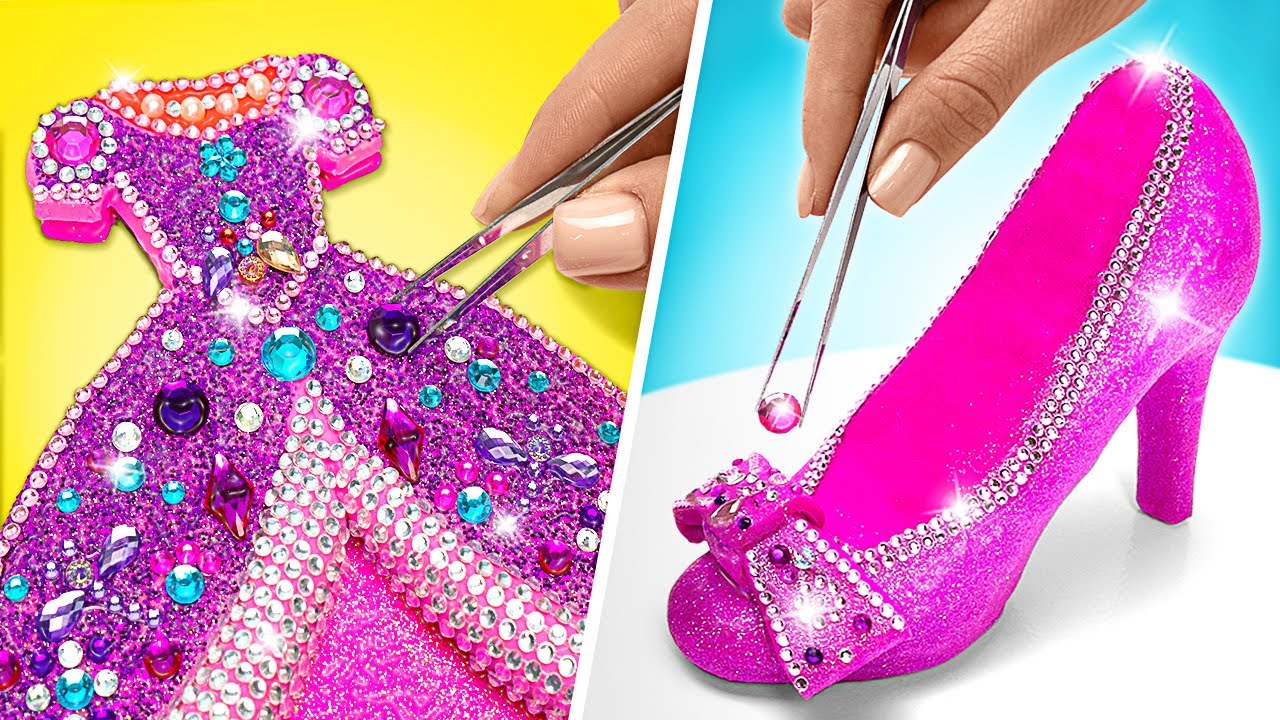 Cara Membuat Pakaian Pink Berkilau Ariel dengan Lempung dan Kristal || DIY SERU!👑🧜‍♀️
