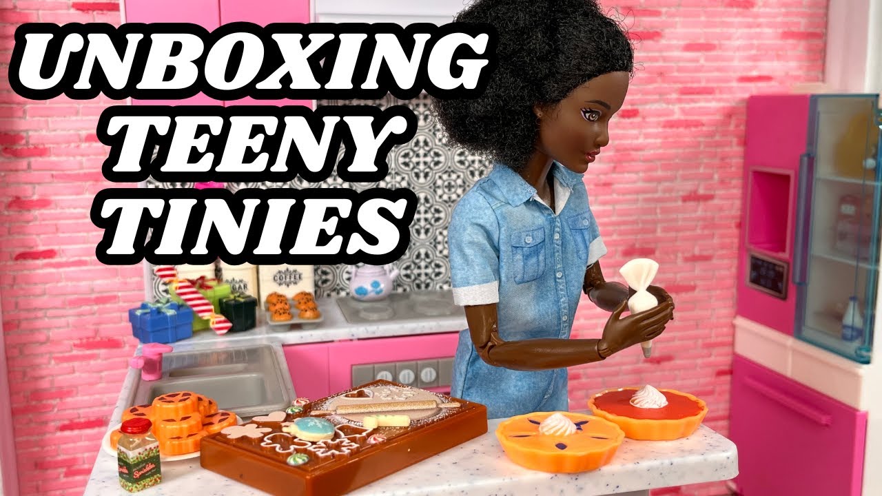 Unboxing Teeny Tinies Playsets! Five Below Mini Kitchen & Holiday Party for 1:6 Dolls | $5 Minis