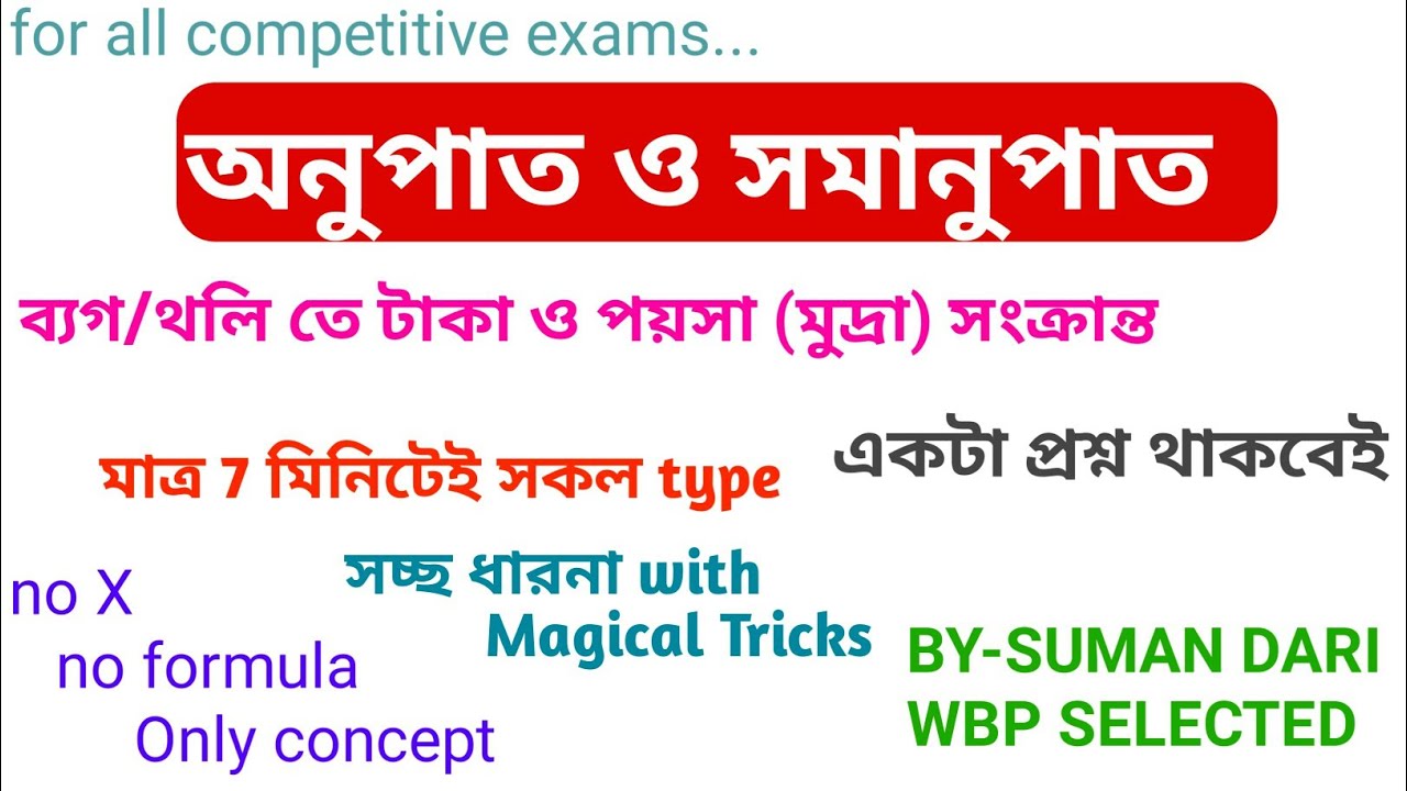 Coin Related Math in Bengali | মুদ্রা সংক্রান্ত অঙ্ক | coin math / Ratio and Proportion tricks