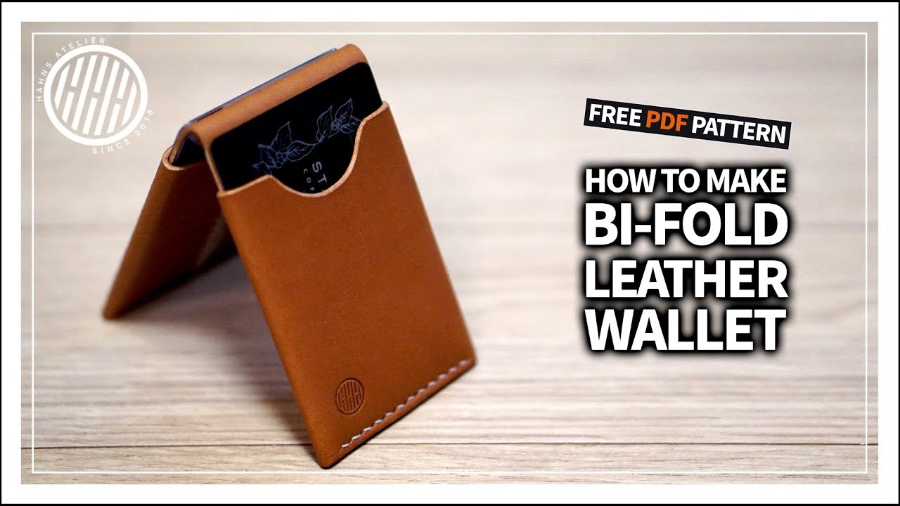[Leather craft] Making a Bi-fold leather wallet / Free PDF pattern